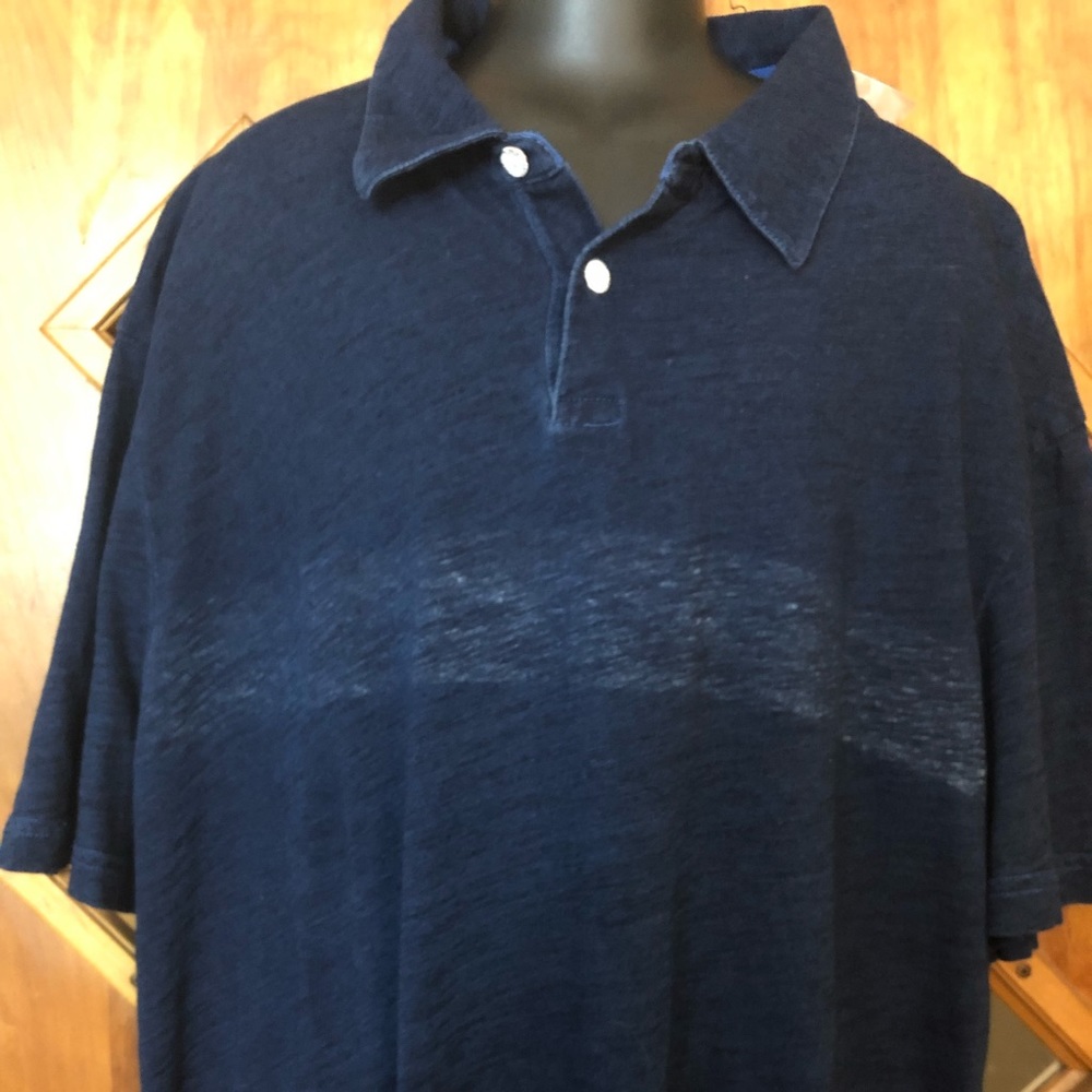 Chip and pepper blue with subdued stripe XL polo